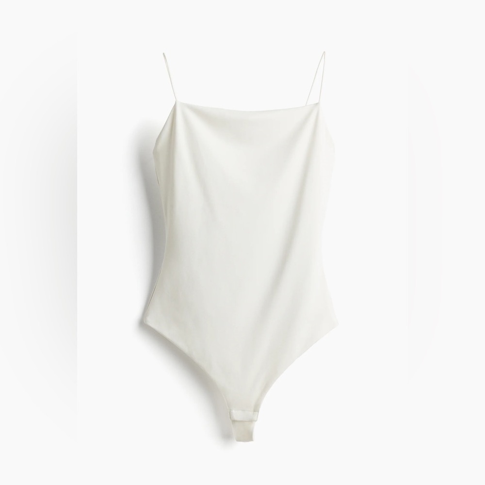 ZARA white spaghetti strap bodysuit